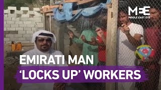 UAE man holds Indian workers in cage [upl. by Oler]