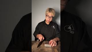 Reddish cube sharpness test fyp knife knifesharpening ray knifesharpener rui knives [upl. by Nyleaj943]