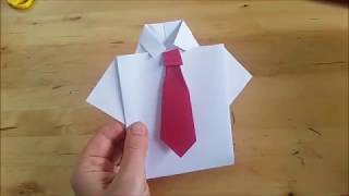 Como hacer una Camisa y corbata de Origami fácil y rápida Camisas de papel [upl. by Swain]