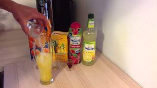 Faire un cocktail Fruit Punch  Cocktail fruité sans alcool [upl. by Yanal]