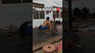 75kg hang snatch motivation ytstudio weightlifting subscribe fitness shorts gym diwali [upl. by Ylebmik]