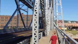 Walking Across Aerial Lift Bridge in Duluth MN [upl. by Rosco445]