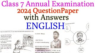 Class 7 English annual Exam question paper with answers 2024 annualexam2024 [upl. by Parent208]