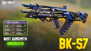 BK57 BEST GUNSMITH CLASS SETUP FAST ADS  NO RECOIL COD MOBILE  CALL OF DUTY MOBILE BK57 LOADOUT [upl. by Giraud]