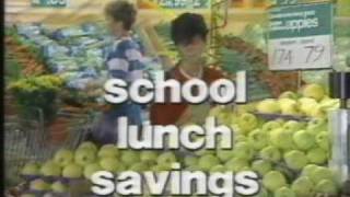 1985 Canadian commercial  Loblaws  School Lunch Savings [upl. by Ikir]