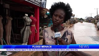 Residents Motorists Appeal To Edo State Government To Deflood Aibalegbe Street Isihor Benin City [upl. by Adialeda]