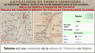 GENEALOGIE TRIBUS MERINIDES PART 19  TOPONYME quotMIRINAquot TALMINE CHAROUIN GOURARA TIMIMOUN ALGÉRIE [upl. by Everard]