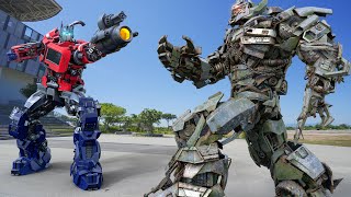 Transformers The Last Knight  Optimus Prime vs Megatron  Paramount Pictures HD 10 [upl. by Ahsinak]