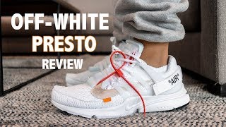 OFF WHITE NIKE AIR PRESTO WHITE ON FOOT REVIEW  A SNEAKER LIFE [upl. by Bernardina]