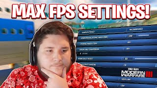 The BEST Settings For MAX FPS In COD MW3 🔥 [upl. by Darcey]