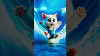 Cute cat ship in sea  Shorts trending viral videos catshorts [upl. by Kellby967]