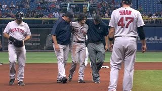 BOSTB Benintendi exits with sprained left knee [upl. by Lleral]