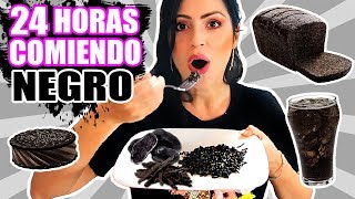 24 HORAS COMIENDO NEGRO  RETO SandraCiresArt  All Day Eating Black Food Challenge [upl. by Crystal]