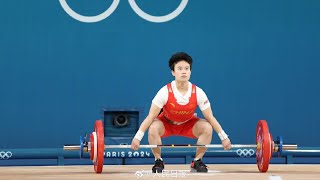 🇨🇳 Hou Zhihui goldRomanias Mihaela Cambei silver in weightlifting 49kg cat Paris Olympics 2024 [upl. by Htidirrem493]