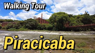 Piracicaba Walking Tour São Paulo Brazil  River Old Central Mill and Water Museum 4K [upl. by Zola]