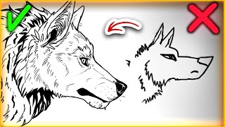 HOW TO DRAW WOLF SIDE FACE Step by Step For Beginners [upl. by Foley]