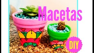 Manualidades Decoración de Macetas  Materos Pintados [upl. by Antebi945]