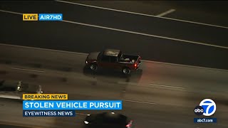 FULL CHASE Driver leads authorities on wild pursuit through LA before arrest [upl. by Udall]