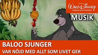 Baloo sjunger Var nöjd med allt som livet ger  Disneyklassiker Sverige [upl. by Nonnek]