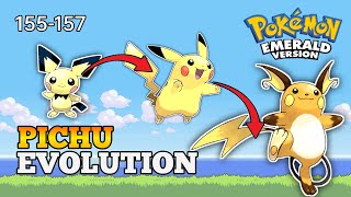 Pokemon Emerald  How To Evolve Pichu Into Pikachu And Raichu  Hoenn Pokedex [upl. by Aneleasor521]