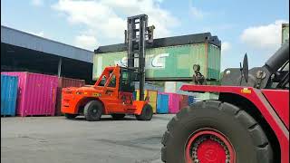 Container Handling Reinvented SOCMAs 30Ton Forklift with Spreader in Action [upl. by Huber]