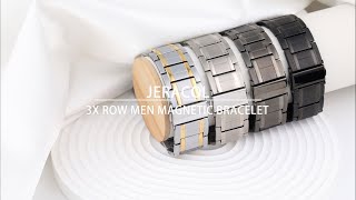 Jeracol 3X Row Magnets Pure Titanium Magnetic Therapy Bracelets for Men [upl. by Eurd]