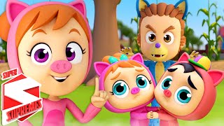 Three Little Pigs  Nursery Rhymes and Baby Song  Pigs Song  Pretend Play Song  Super Supremes [upl. by Anaud362]