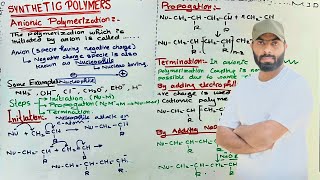 Synthetic polymers  Anionic polymerization  Classification of polymers  BS Chemistry [upl. by Yenot]