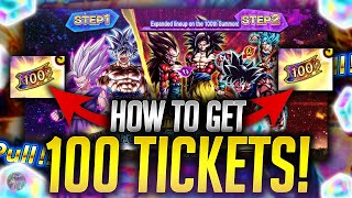 HOW TO GET 100 TICKETS FOR 3 LEGENDS LIMITED SUMMON GUARANTEED FESTIVAL 2023 Dragon Ball Legends [upl. by Asemaj556]