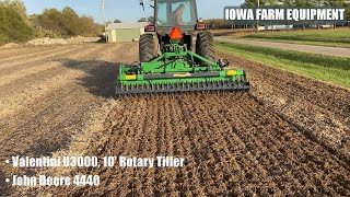 Valentini U3000 10 Rotary Tiller on John Deere 4440 PTO Tiller Heavy Duty Rotary Tiller [upl. by Alyos406]