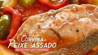 PEIXE ASSADO NO FORNO COM BATATAS  Aprenda como fazer [upl. by Anahs]