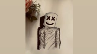 How to draw Marshmello  easy drawing  for begineers [upl. by Eibocaj96]