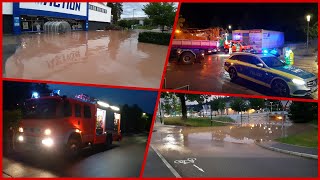 Unwetter überflutet Schwäbisch Gmünd  Hochwasser  Feuerwehr im Einsatz  23062021 [upl. by Alidus]