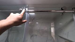 Frameless Sliding Shower Door Brushed Nickel Stainless Steel Finish Designed for smooth door closi [upl. by Ellerahc850]