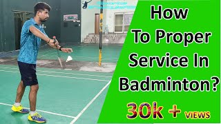 How to Service in badminton in Hindi with English subtitles [upl. by Jaquelin378]