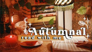 🍂 A Cozy Rainy READ WITH ME 🕯 crackling fire amp thunderstorm ambience 30 min of reading night time [upl. by Maggy]