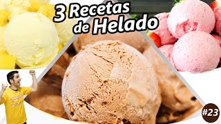 3 HELADOS CASEROS muy DELICIOSOS 😍🍨😋 Las 3 MEJORES RECETAS FÁCILES  23 Helado nieve o postre [upl. by Ekihc]