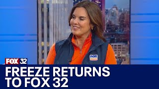 Amy Freeze returns to FOX 32 talks heavy snow heading toward Chicago area [upl. by Nerrawed978]