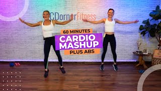 Full 60 Minute At home Cardio Mashup Workout  Light Dumbbells [upl. by Vallery]