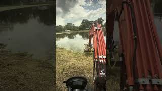 Pond mowing with vmc exg42 cutter on a Kubota kx040 excavator [upl. by Voorhis]