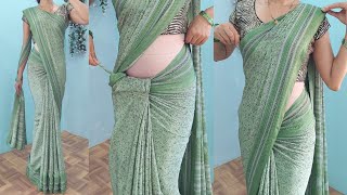 crape saree draping tips and tricks for beginners  very easy saree draping tutorial [upl. by Eetse]