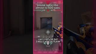 no DEFUSE SPIKE but 3 kills with OUTLAW  valorant valorantclips valorantkayo kayo gaming [upl. by Onitsoga]