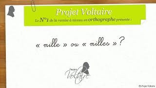 « mille » ou « milles »   Lorthographe avec Projet Voltaire [upl. by Asyen]