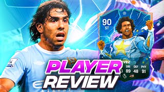 90 UEFA HEROES TEVEZ SBC PLAYER REVIEW  FC 24 Ultimate Team [upl. by Anaillil152]