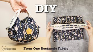 Cute Zipper Bag from One Rectangle Fabric🍒 The easiest sewing way for purse bag [upl. by Ming]