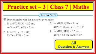 Practice set 3 class 7th maths  Geometrical Constructions  Maharashtra State Board  Chapter 1 [upl. by Amle]