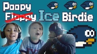 Lets Play Poopy Flappy Ice Birdie w Lex Chase amp Dad iOS Face Came Gameplay [upl. by Suirtemid295]