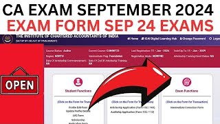 CA FOUNDATION SEPT’24 EXAM FORM UPDATEIMPORTANT UPDATE [upl. by Anaugal]