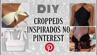 4 IDEIAS DE TOP CROPPEDS USANDO APENAS UMA TESOURA  DIYCUSTOMIZAÃ‡ÃƒO [upl. by Alakcim]