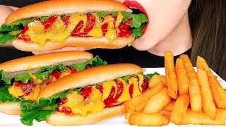 ASMR MUKBANG  AMERICAN HOT DOGS FRENCH FRIES 직접 만든 미국 핫도그 감자튀김 먹방 RECIPE COOKING EATING SOUNDS [upl. by Rebak]